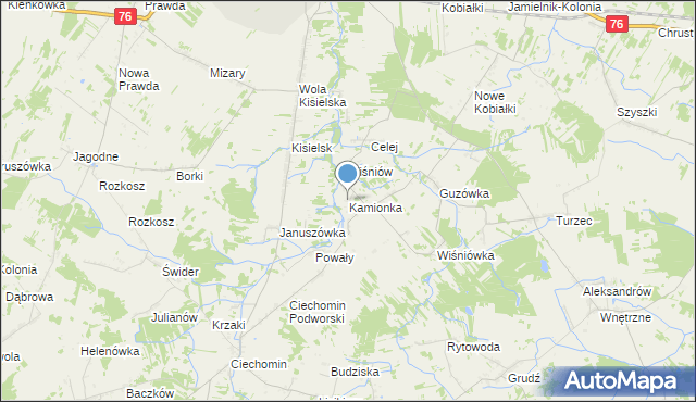 mapa Kamionka, Kamionka gmina Stoczek Łukowski na mapie Targeo